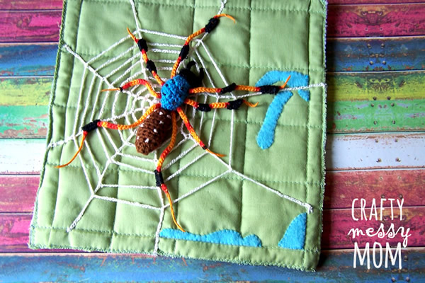 spider-on-web patch at craftymessymom.com