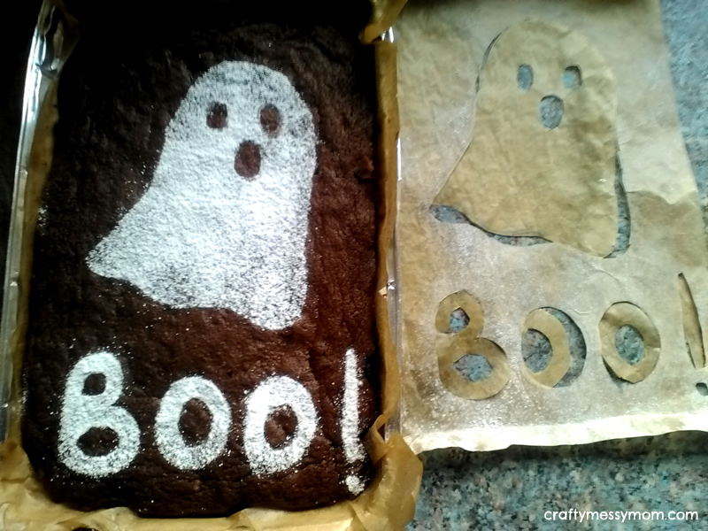 Halloween food - Ghost Brownie | craftymessymom.com