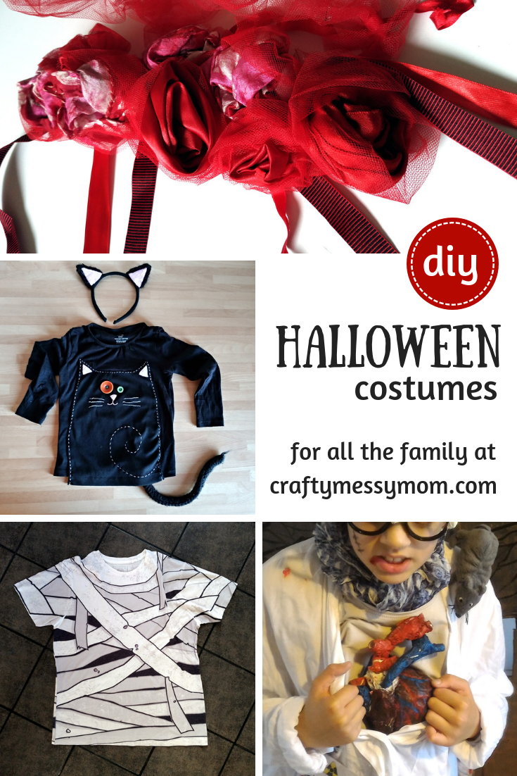 Halloween costumes - pin | craftymessymom.com