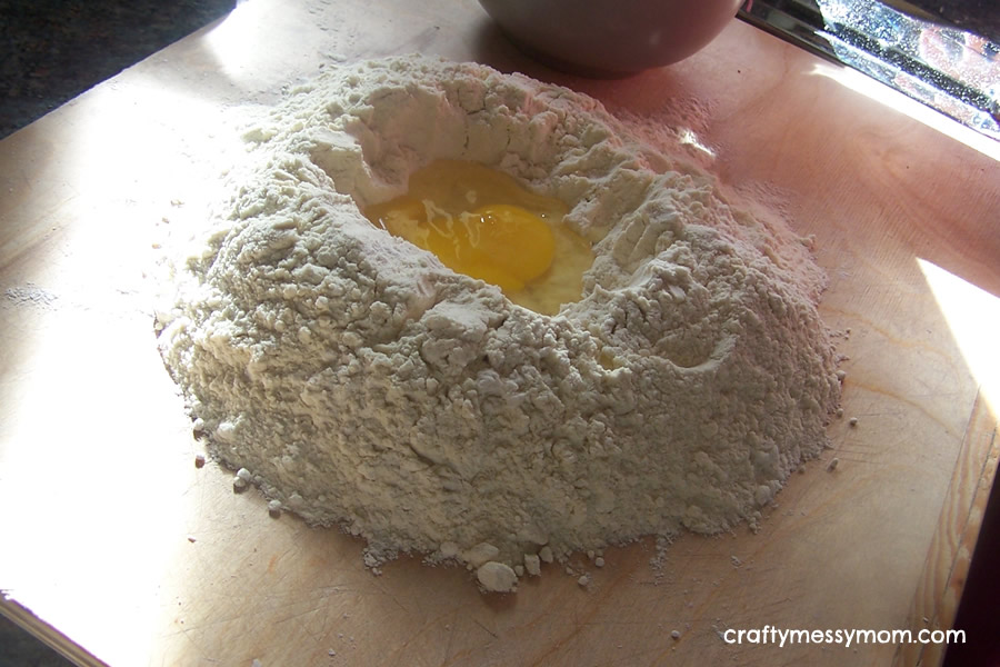 Pasta dough recipe - step 2 at craftymessymom.com