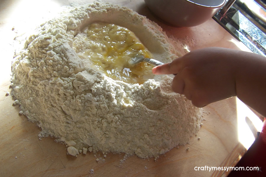 Pasta dough recipe - step 3 at craftymessymom.com