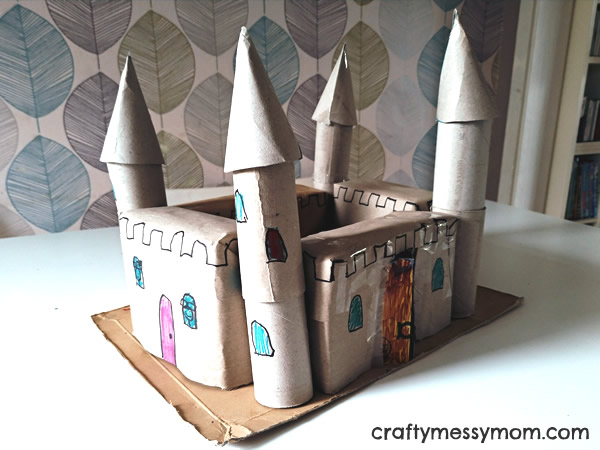 Toilet rolls castle at craftymessymom.com