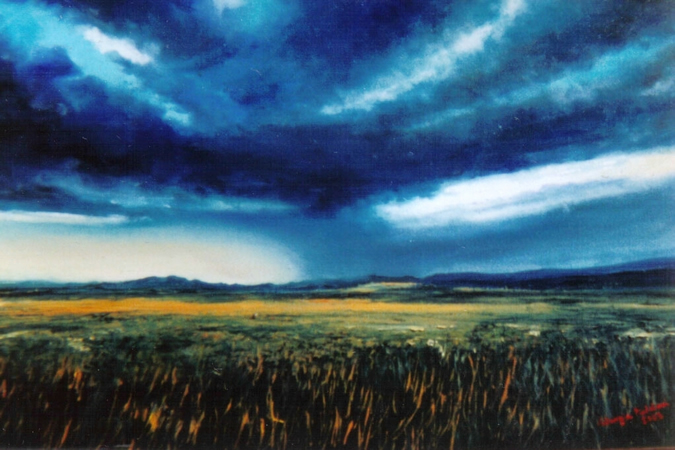 Layers of clouds, painting by @marzia_fa at craftymessymom.com