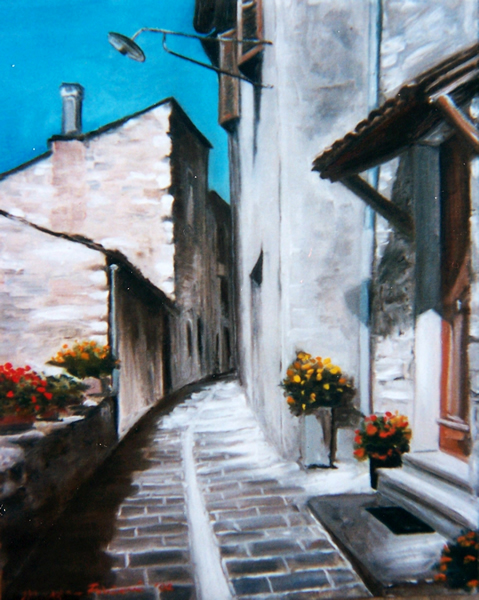 Second alley at Castello, painting by @marzia_fa at craftymessymom.com