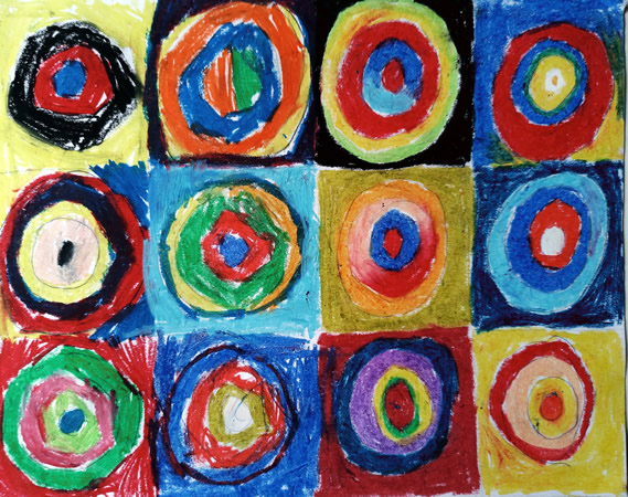 Kandinsky-like drawing at craftymessymom.com