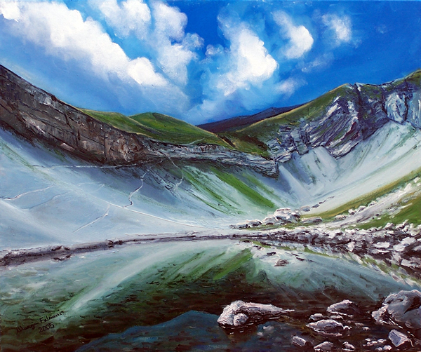 Lago di Pilato, painting by @marzia_fa at craftymessymom.com