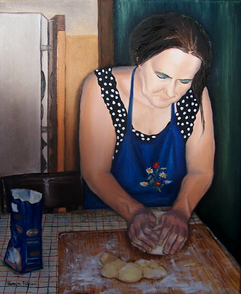 "Zia Vena", oil on canvas, by @marzia_fa