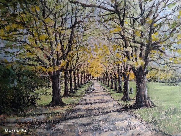 Autumn breath, soft pastels drawing by @marzia_fa