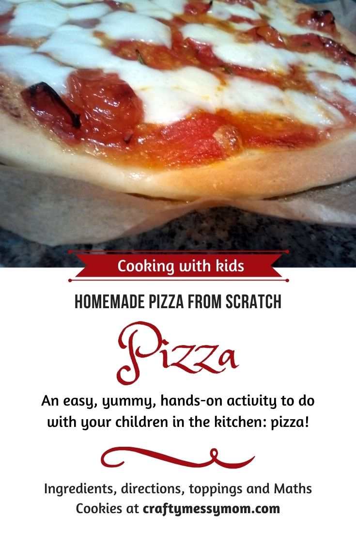 Pizza recipe at craftymessymom.com