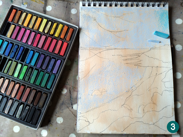 Soft pastels drawing - step 3 by @marzia_fa