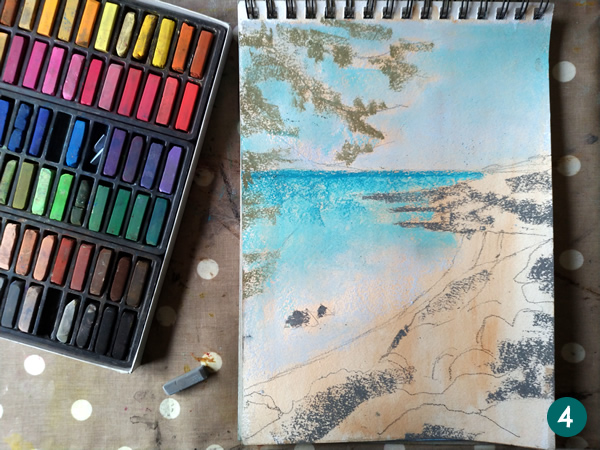 Soft pastels drawing - step 4 by @marzia_fa