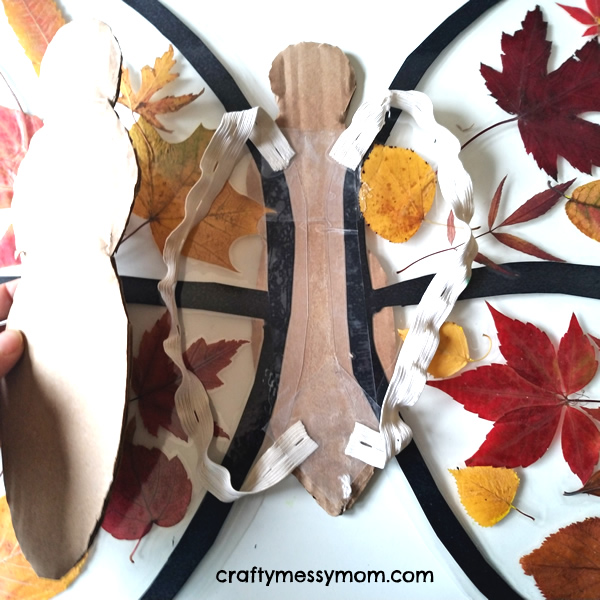 How to make Autumn leaf butterfly wings at craftymessymom.com