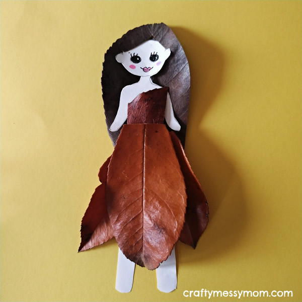 Autumn leaf doll #2 at craftymessymom.com