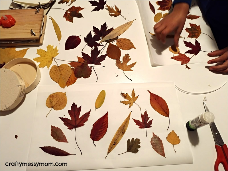 How to make Autumn leaf lanterns at craftymessymom.com