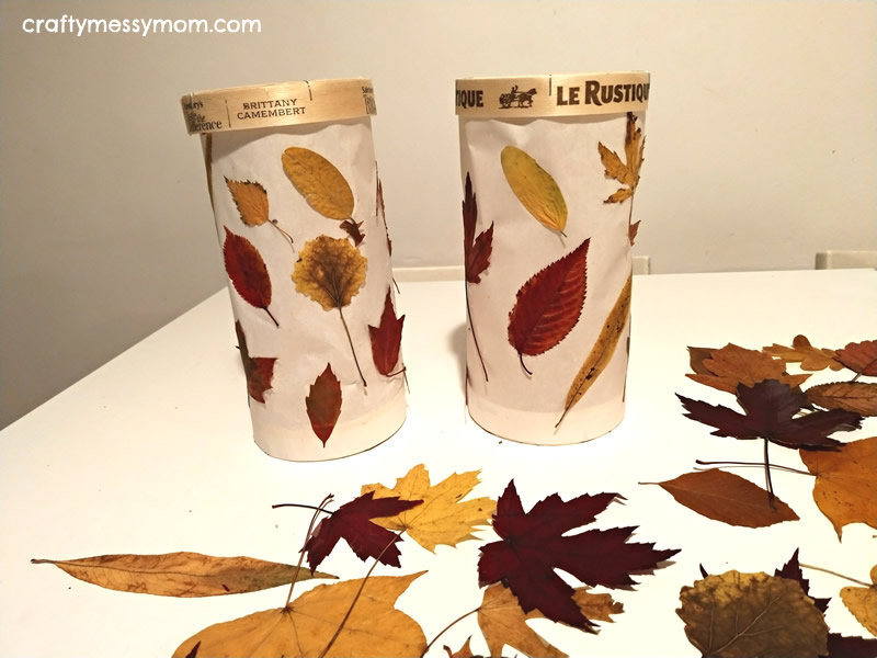 How to make Autumn leaf lanterns at craftymessymom.com
